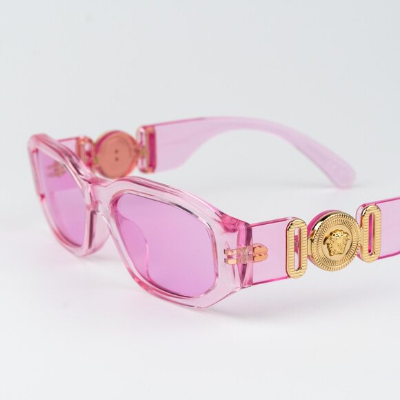 Versace KIDS Sunglasses Transparent Pink Fuchsia Rectangle VK4429U 5370/5 - Picture 5 of 9